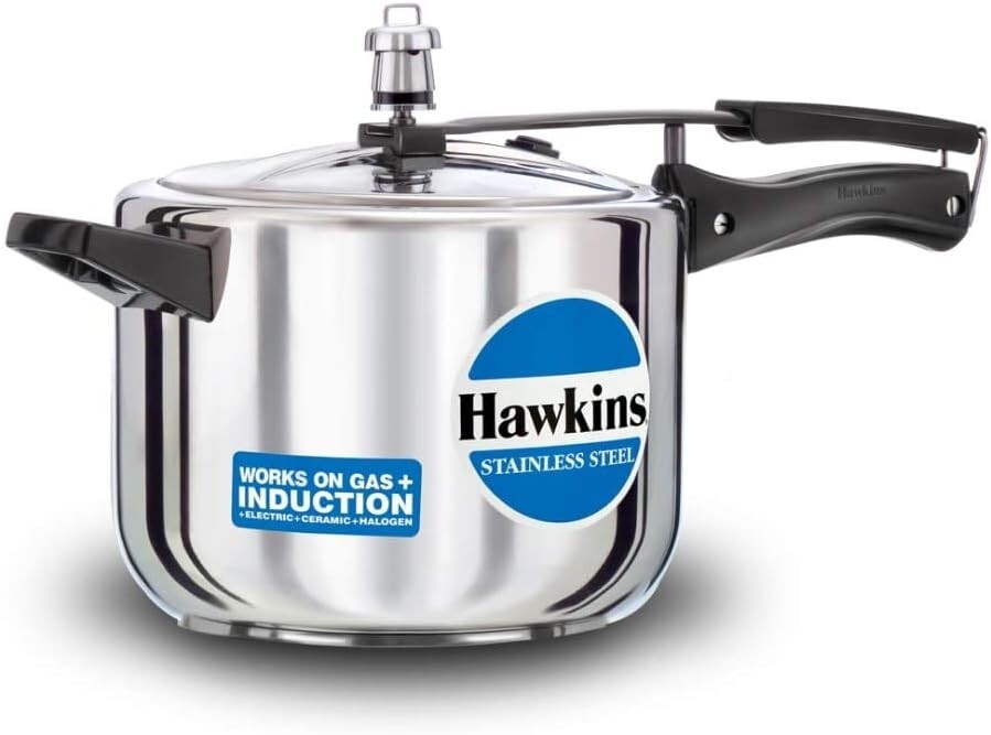 Hawkins Stainless Steel Induction Compatible Pressure Cooker, 5 Litre Capacity,